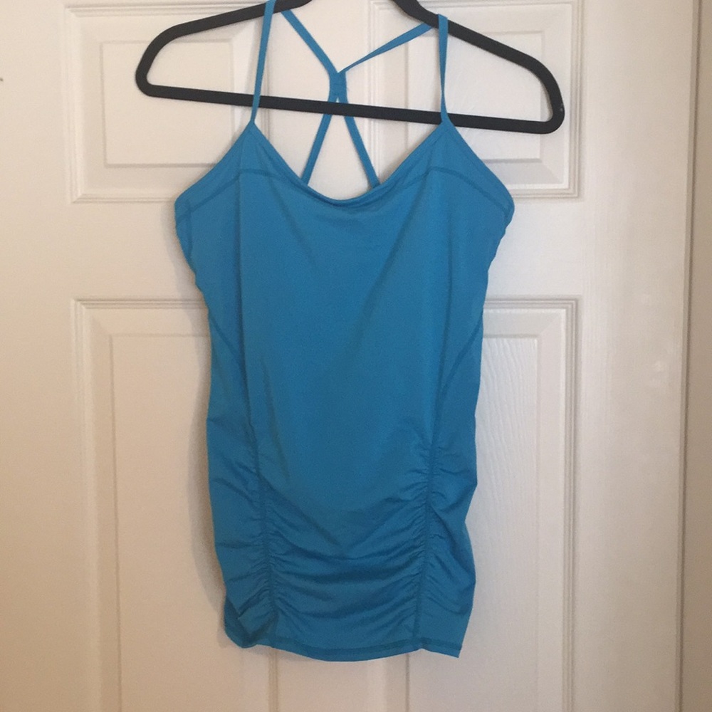 Zella blue cross-strap workout tank!